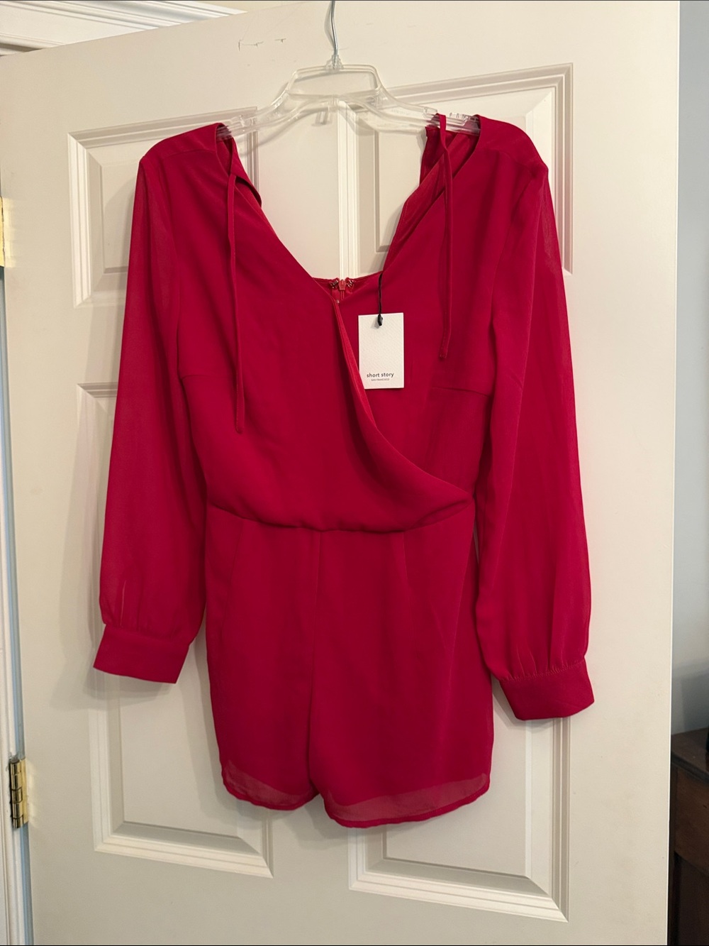 Fuchsia Long-Sleeve Romper